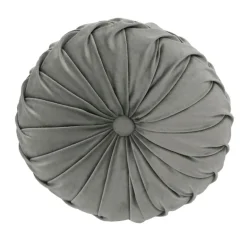Coussin 30cm rond velours gris