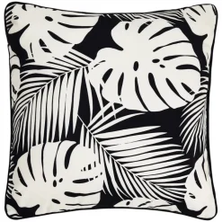 Coussin ext feuillage noir/v