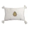 Coussin exvoto pompons 20x30cm c