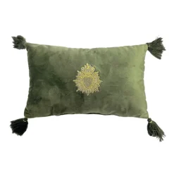 Coussin exvoto pompons 20x30cm v