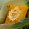 Coussin exvoto 40x40cm ocre