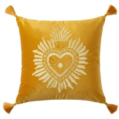 Coussin exvoto 40x40cm ocre