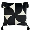 Coussin geometrie noir avec pomp