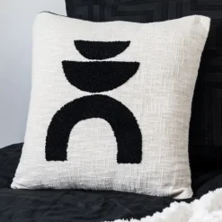 Coussin neo piping noir 45x45cm