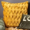 Coussin plis 40x40cm ocre