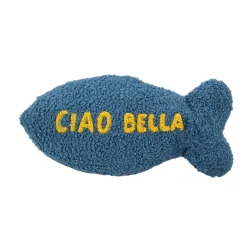 Coussin poisson 30x7x13cm bleu m