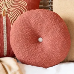 Coussin slub coton d35 terracott