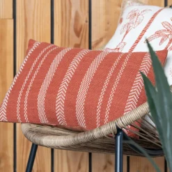 Coussin slub coton raye 50x30cm