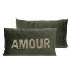 Coussin tufte amour 30x50cm vert