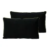 Coussin 30x50cm noir piping dore