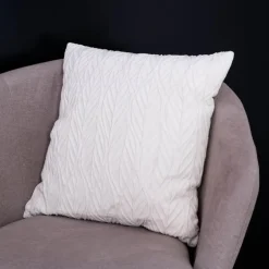 Coussin zafra 45x45cm ivoire