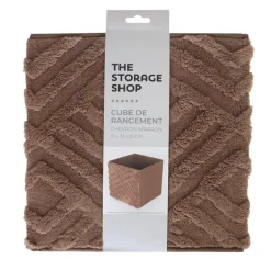 Cube de rangement chevron marron