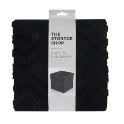 Cube de rangement chevron noir