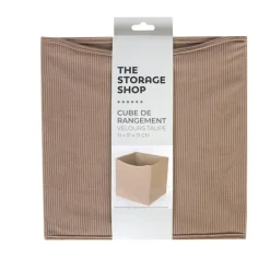 Cube rangement velours cotele 31