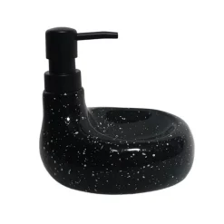 Distributeur et porte savon noir