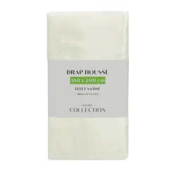 Drap housse satin ivoire