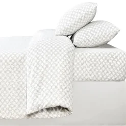 Drap housse 160x200 imprime blan