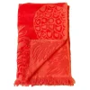 Drap plage velours jacquard uni