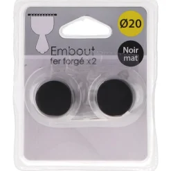 Embout bouchon d20 x2 - noir mat