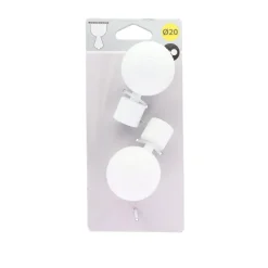 Embout globe d20 x2 - blanc mat
