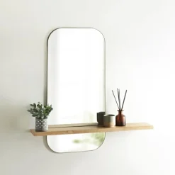 Etagere avec miroir effet chene