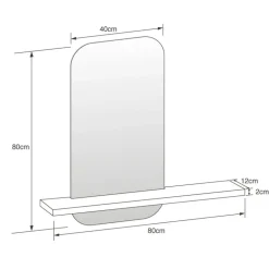 Etagere avec miroir effet chene