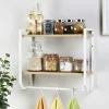 Etagere murale 2 niveaux bois/bl