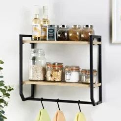 Etagere 2 niveaux avec crochets