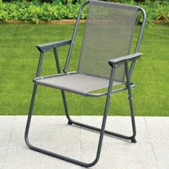 Fauteuil pliant textilene gris