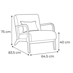 Fauteuil velours andrew kaki