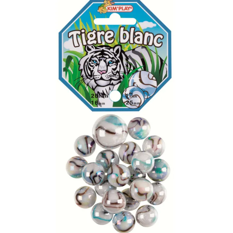 Filet 20 + 1 billes tigre blanc