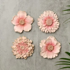 Fleurs deco murale 4ass