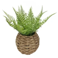 Fougere artificielle pot tresse