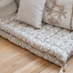 Futon palmiers pompons 120x60cm