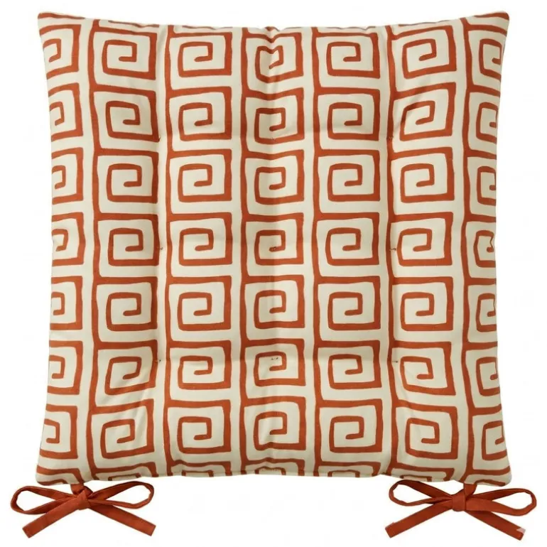 Galette de chaise motif grec dep
