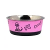 Gamelle inox paroi decor rose