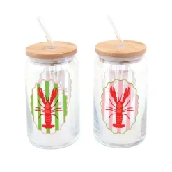 2 gobelets en verre homard