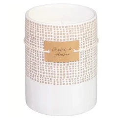 Grande bougie ceramique texturee
