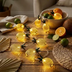 Guirlande solaire metal ananas