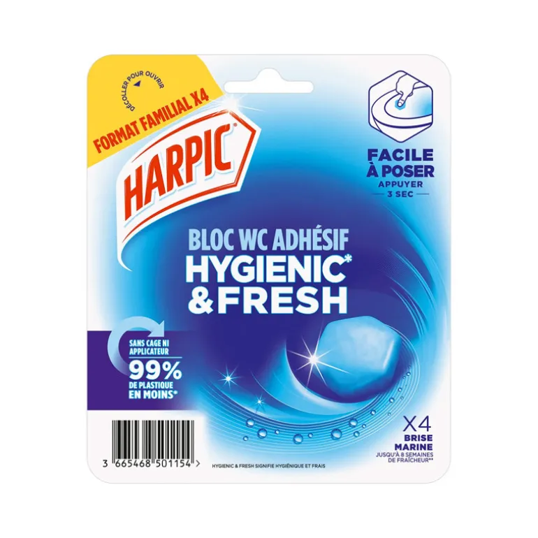 Harpic bloc wc adhesif x4 brise