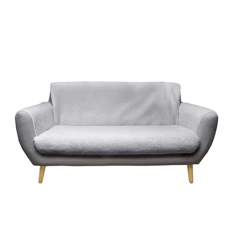 Housse de canape sherpa 2p gris