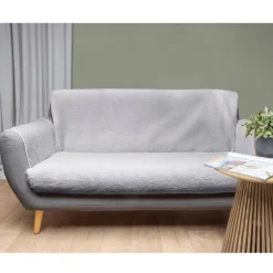Housse de canape sherpa 2p gris