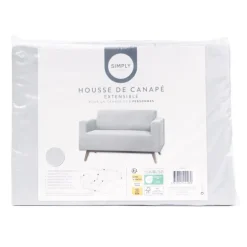 Housse de canape unie 2p gris