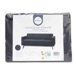 Housse de canape unie 3p noir