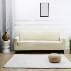 Housse de canape uni3p creme