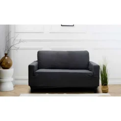 Housse de canape uni 2p taupe