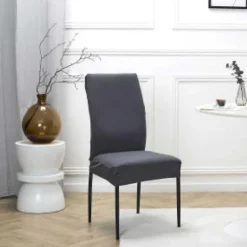 Housse de chaise uni taupe