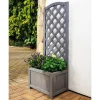 Jardiniere avec treillis gris