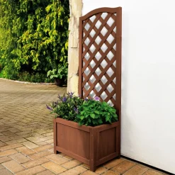 Jardiniere en bois avec treillis