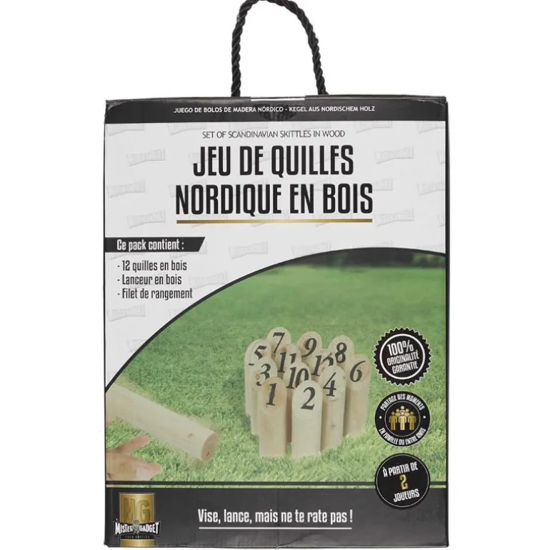 Jeu de quilles en bois nordique